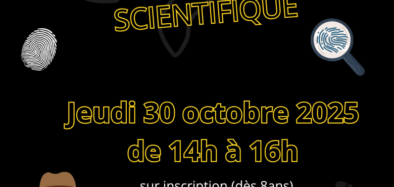 Affiche atelier police scientifique bibliothèque